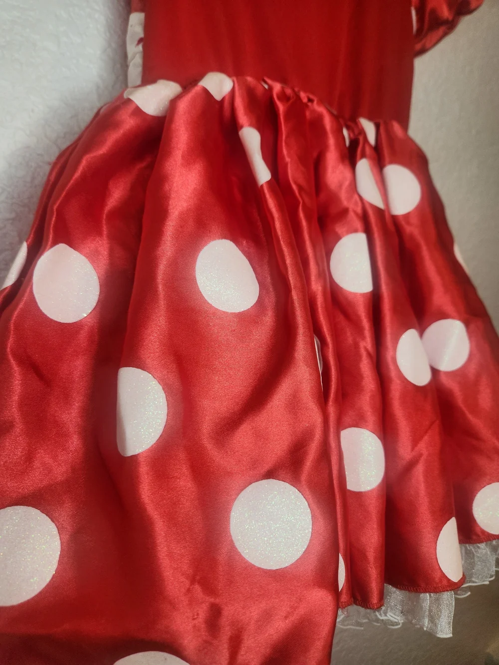 Disney Store Minnie Mouse Costume Dress Red w/White Polka Dots Size Ssize 2 3